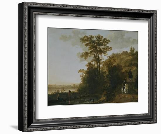 An Evening Ride Near a River-Aelbert Cuyp-Framed Giclee Print