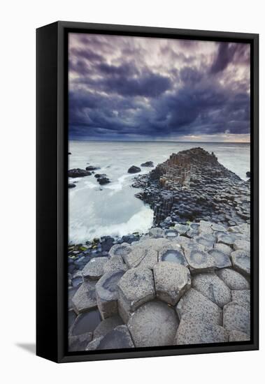 An evening view of the Giant's Causeway, UNESCO World Heritage Site, County Antrim, Ulster, Norther-Nigel Hicks-Framed Premier Image Canvas