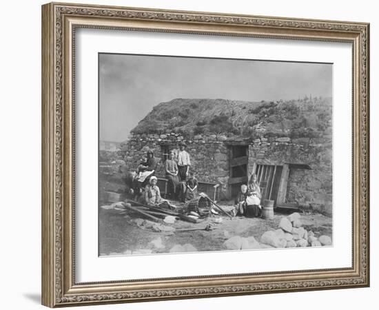 An Evicted Family at Derrybeg, County Donegal, Ireland, Late 1880S-Robert French-Framed Giclee Print