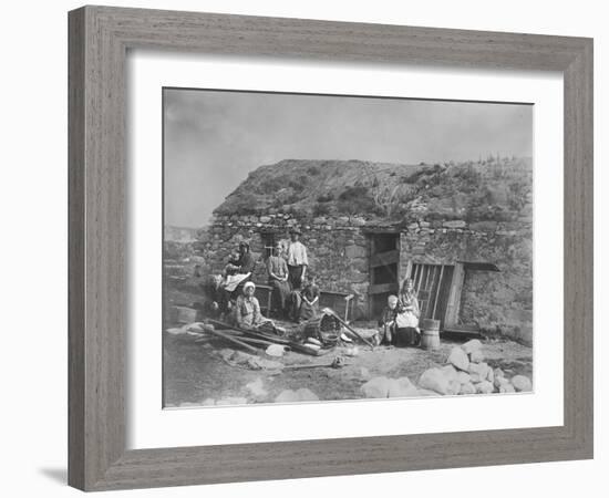 An Evicted Family at Derrybeg, County Donegal, Ireland, Late 1880S-Robert French-Framed Giclee Print