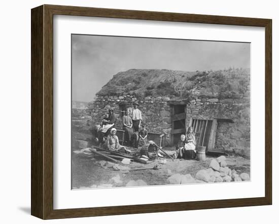 An Evicted Family at Derrybeg, County Donegal, Ireland, Late 1880S-Robert French-Framed Giclee Print