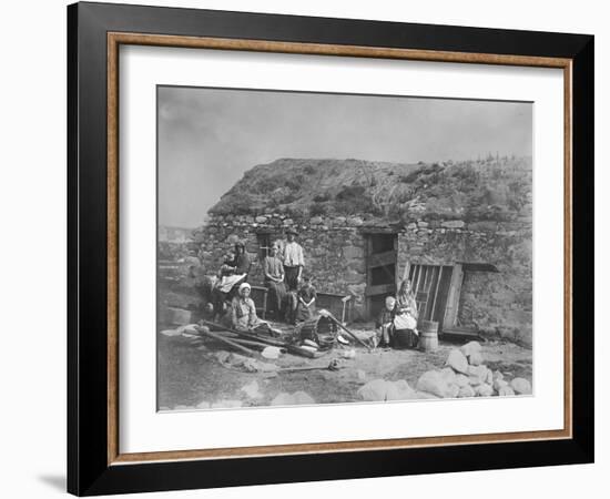 An Evicted Family at Derrybeg, County Donegal, Ireland, Late 1880S-Robert French-Framed Giclee Print