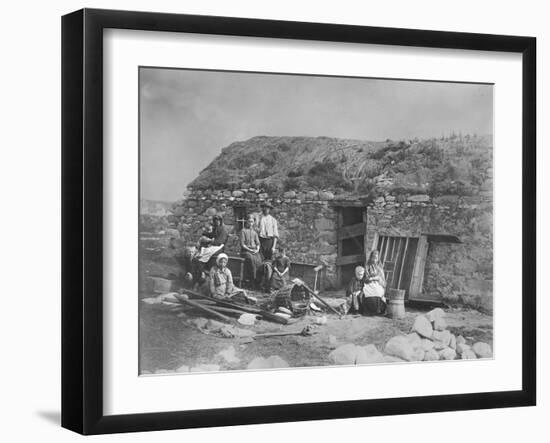 An Evicted Family at Derrybeg, County Donegal, Ireland, Late 1880S-Robert French-Framed Giclee Print