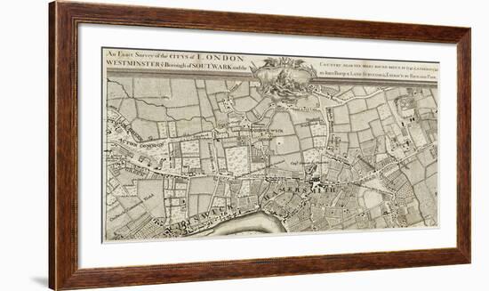 An Exact Survey of Chiswick and Hamersmith, 1745-John Rocque-Framed Premium Giclee Print