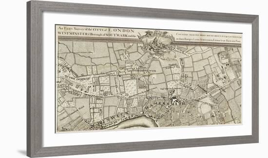 An Exact Survey of Chiswick and Hamersmith, 1745-John Rocque-Framed Premium Giclee Print