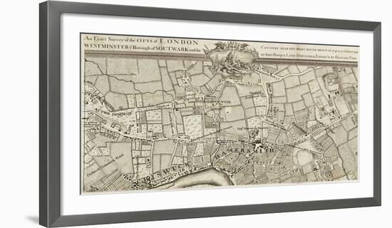 An Exact Survey of Chiswick and Hamersmith, 1745-John Rocque-Framed Premium Giclee Print