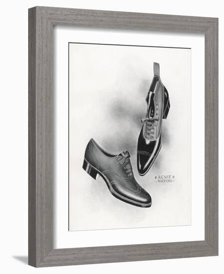 An Example of a Front Lacing Shoe and Boot with a Contrasting Upper Which May be Composed of Canvas-null-Framed Art Print