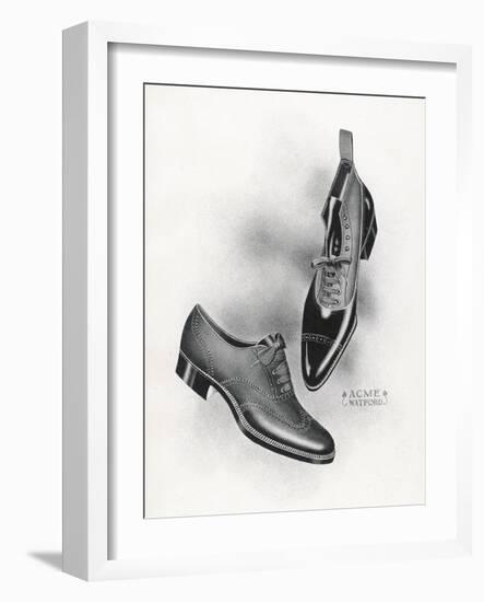 An Example of a Front Lacing Shoe and Boot with a Contrasting Upper Which May be Composed of Canvas-null-Framed Art Print