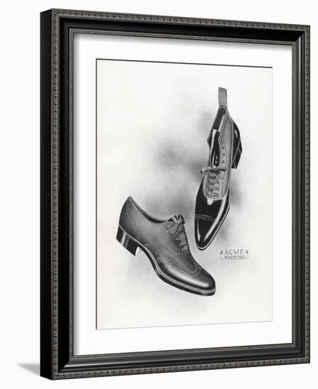 An Example of a Front Lacing Shoe and Boot with a Contrasting Upper Which May be Composed of Canvas-null-Framed Art Print