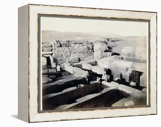 An excavated temple at the foot of the Sphinx, Giza, Egypt, 4th March 1862-Francis Bedford-Framed Premier Image Canvas