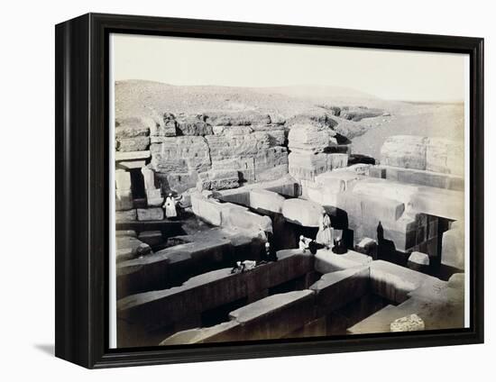 An excavated temple at the foot of the Sphinx, Giza, Egypt, 4th March 1862-Francis Bedford-Framed Premier Image Canvas