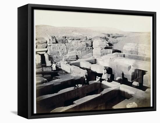 An excavated temple at the foot of the Sphinx, Giza, Egypt, 4th March 1862-Francis Bedford-Framed Premier Image Canvas