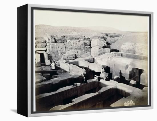 An excavated temple at the foot of the Sphinx, Giza, Egypt, 4th March 1862-Francis Bedford-Framed Premier Image Canvas