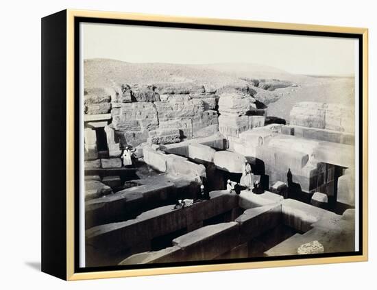 An excavated temple at the foot of the Sphinx, Giza, Egypt, 4th March 1862-Francis Bedford-Framed Premier Image Canvas