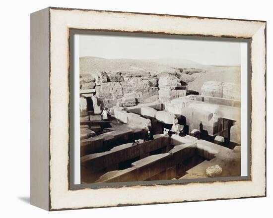 An excavated temple at the foot of the Sphinx, Giza, Egypt, 4th March 1862-Francis Bedford-Framed Premier Image Canvas