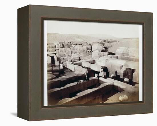 An excavated temple at the foot of the Sphinx, Giza, Egypt, 4th March 1862-Francis Bedford-Framed Premier Image Canvas