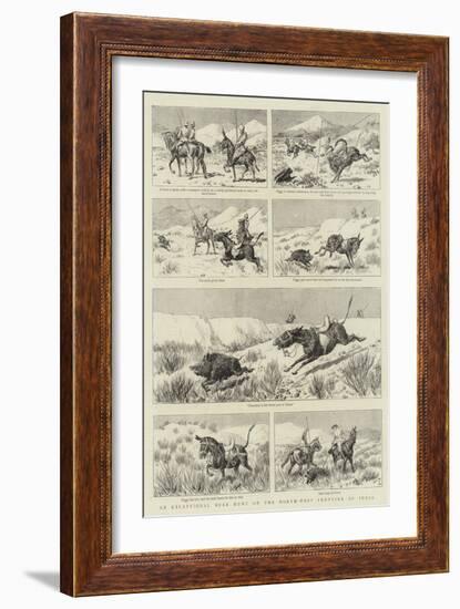 An Exceptional Boar Hunt on the North-West Frontier of India-Adrien Emmanuel Marie-Framed Giclee Print