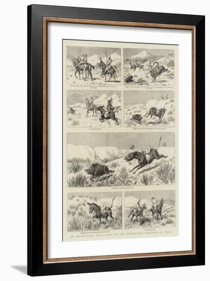 An Exceptional Boar Hunt on the North-West Frontier of India-Adrien Emmanuel Marie-Framed Giclee Print