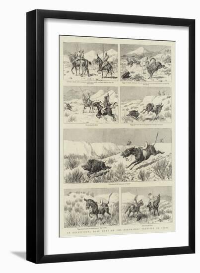 An Exceptional Boar Hunt on the North-West Frontier of India-Adrien Emmanuel Marie-Framed Giclee Print