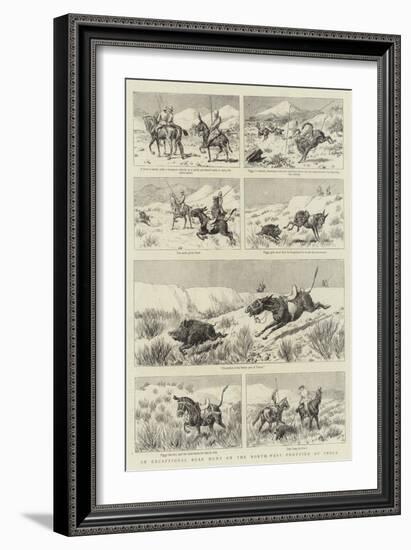 An Exceptional Boar Hunt on the North-West Frontier of India-Adrien Emmanuel Marie-Framed Giclee Print