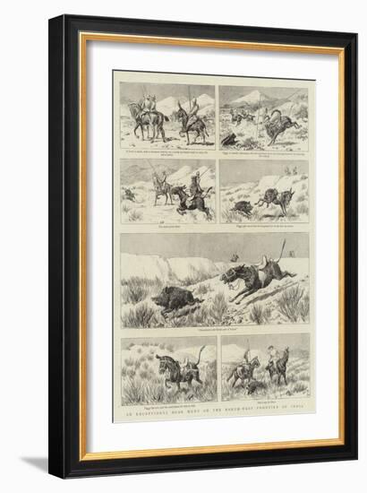 An Exceptional Boar Hunt on the North-West Frontier of India-Adrien Emmanuel Marie-Framed Giclee Print