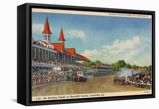 'An Exciting Finish at Churchill Downs, Louisville, Ky', c1940-Unknown-Framed Premier Image Canvas