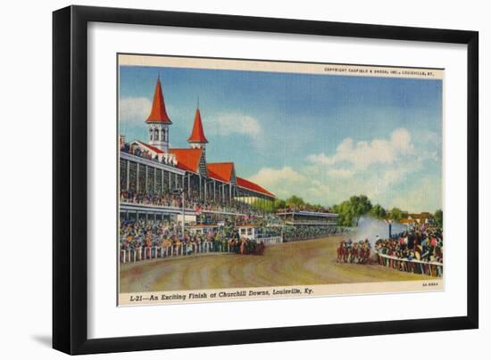 'An Exciting Finish at Churchill Downs, Louisville, Ky', c1940-Unknown-Framed Giclee Print