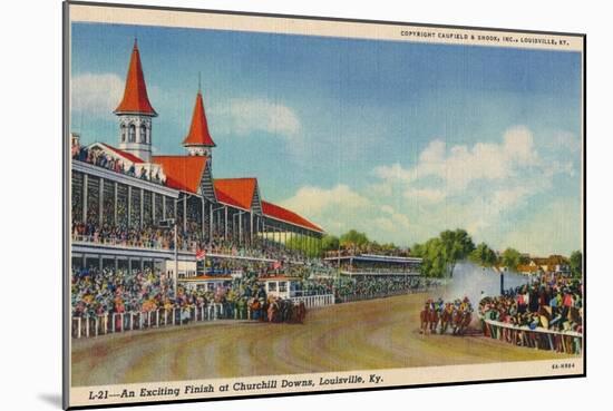 'An Exciting Finish at Churchill Downs, Louisville, Ky', c1940-Unknown-Mounted Giclee Print