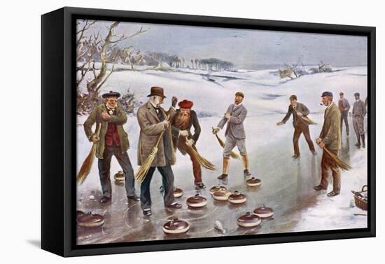 An Exciting Finish to a Curling Match in Scotland-J. Michael-Framed Premier Image Canvas