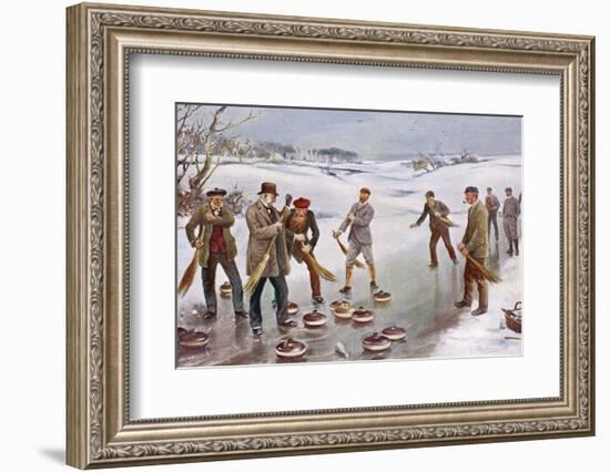 An Exciting Finish to a Curling Match in Scotland-J. Michael-Framed Photographic Print