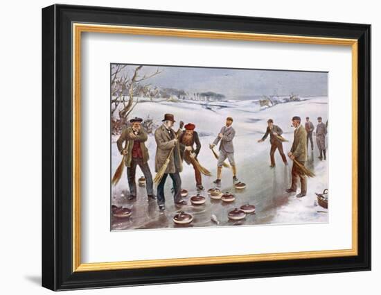 An Exciting Finish to a Curling Match in Scotland-J. Michael-Framed Photographic Print