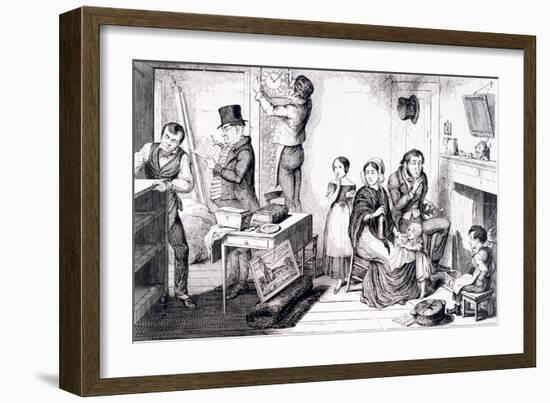 An Execution Sweeps Off the Greater Part of their Furniture, London, England, 1847-George Cruikshank-Framed Giclee Print