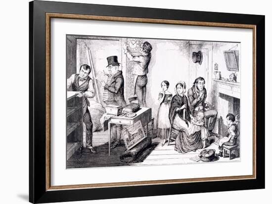 An Execution Sweeps Off the Greater Part of their Furniture, London, England, 1847-George Cruikshank-Framed Giclee Print