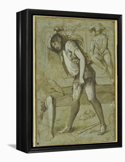 An Executioner About to Decapitate a Bearded Saint-Girolamo Romanino-Framed Premier Image Canvas