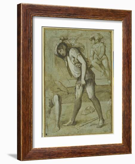 An Executioner About to Decapitate a Bearded Saint-Girolamo Romanino-Framed Giclee Print