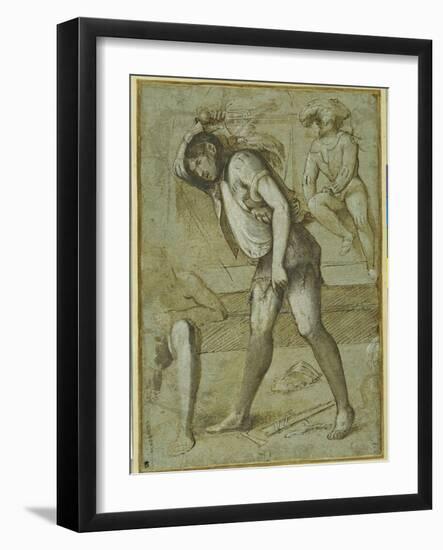An Executioner About to Decapitate a Bearded Saint-Girolamo Romanino-Framed Giclee Print