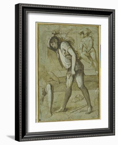 An Executioner About to Decapitate a Bearded Saint-Girolamo Romanino-Framed Giclee Print