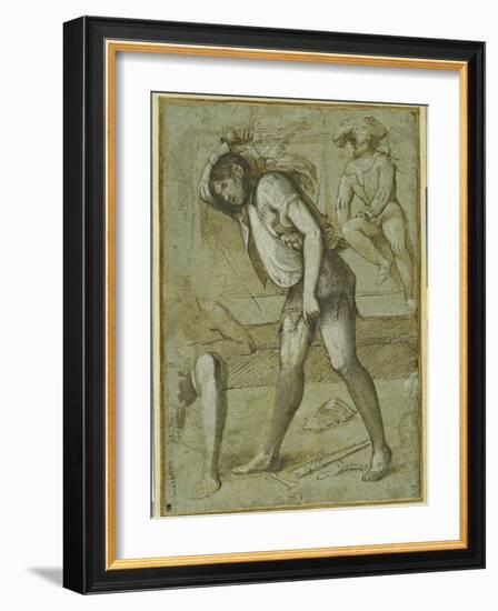 An Executioner About to Decapitate a Bearded Saint-Girolamo Romanino-Framed Giclee Print