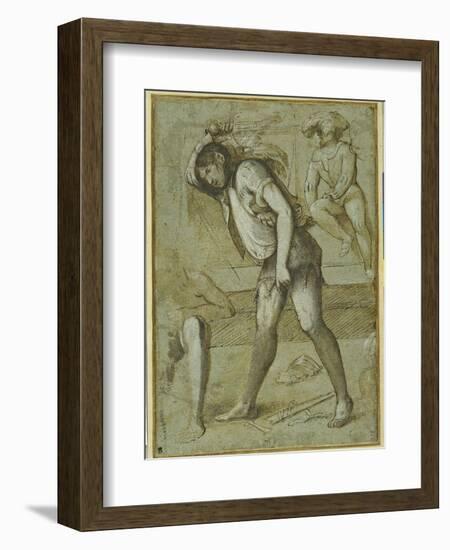 An Executioner About to Decapitate a Bearded Saint-Girolamo Romanino-Framed Giclee Print