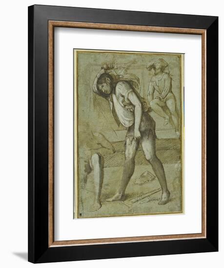 An Executioner About to Decapitate a Bearded Saint-Girolamo Romanino-Framed Giclee Print