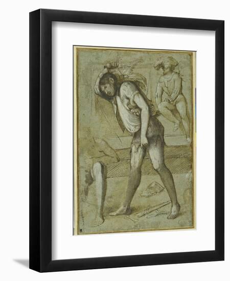 An Executioner About to Decapitate a Bearded Saint-Girolamo Romanino-Framed Giclee Print