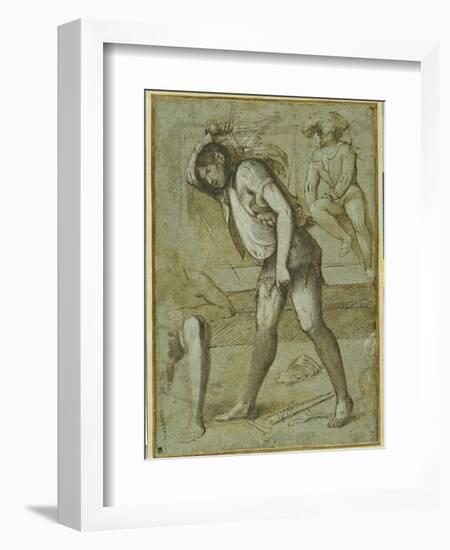 An Executioner About to Decapitate a Bearded Saint-Girolamo Romanino-Framed Giclee Print