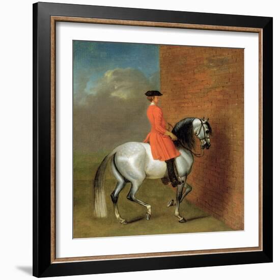 An Exercise in Haute Ecole: the Passage to the Left Along a Wall, after John Venderbank (1694-1739)-English-Framed Premium Giclee Print