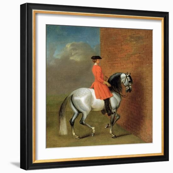 An Exercise in Haute Ecole: the Passage to the Left Along a Wall, after John Venderbank (1694-1739)-English-Framed Premium Giclee Print