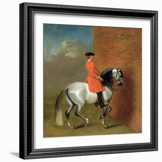 An Exercise in Haute Ecole: the Passage to the Left Along a Wall, after John Venderbank (1694-1739)-English-Framed Giclee Print