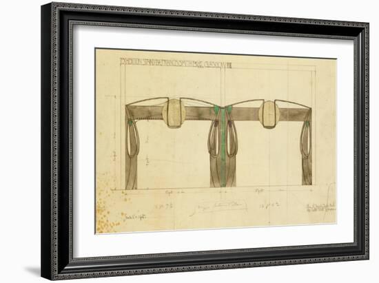 An Exhibition Stand for Francis Smith, used at the Glasgow Exhibition, Shown in Elevation, 1901-Charles Rennie Mackintosh-Framed Giclee Print