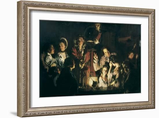 An Experiment on a Bird in the Air Pump-Joseph Wright of Derby-Framed Art Print