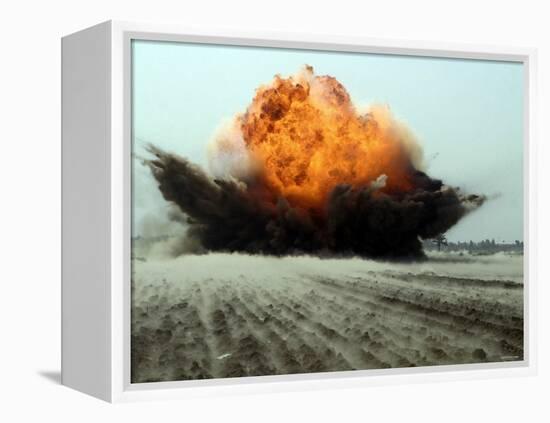 An Explosion Erupts from the Detonation of a Weapons Cache-Stocktrek Images-Framed Premier Image Canvas