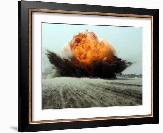 An Explosion Erupts from the Detonation of a Weapons Cache-Stocktrek Images-Framed Photographic Print