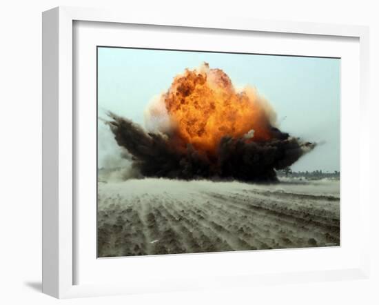 An Explosion Erupts from the Detonation of a Weapons Cache-Stocktrek Images-Framed Photographic Print